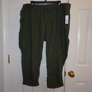 New Old Navy Linen Blend Olive Green Pants